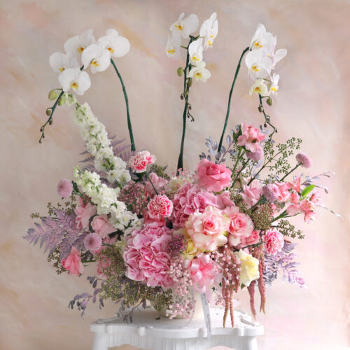 Pink Melody Pot Plant and Cut Flowers